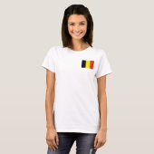 Belgien Flag + Karte T - Shirt (Vorne ganz)