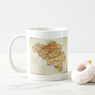 Belgien Flag + Karte Tasse