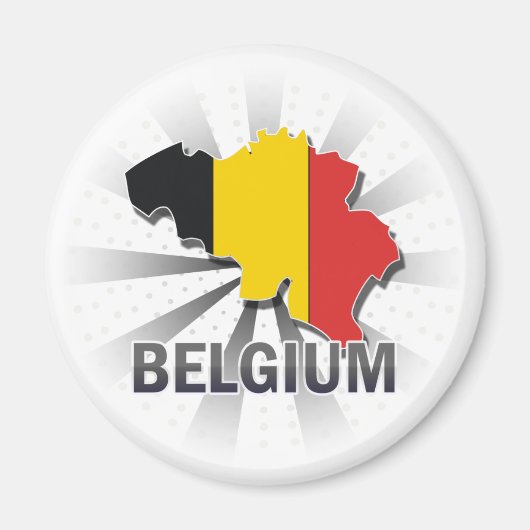 Belgien Flag Map 2.0 Magnet (Vorne)