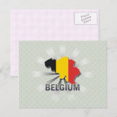 Belgien Flag Map 2.0 Postkarte (Vorne/Hinten)