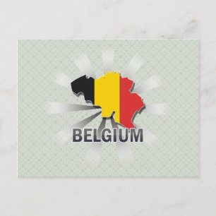 Belgien Flag Map 2.0 Postkarte