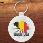 Belgien Flag Map 2.0 Schlüsselanhänger (Vorderseite)