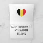 Belgien Flag Patriotic Birthday Karte (Innenseite)