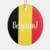 Belgien - Flag und benutzerdefinierbarer Text Keramik Ornament (Links)