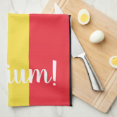 Belgien - Flag und Text Geschirrtuch (Viertel Falte)