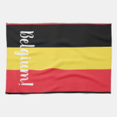 Belgien - Flag und Text Geschirrtuch (Horizontal)