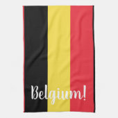 Belgien - Flag und Text Geschirrtuch (Vertikal)