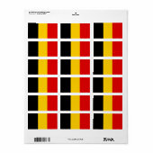 Belgien-Flagge Adressaufkleber (Vorne)