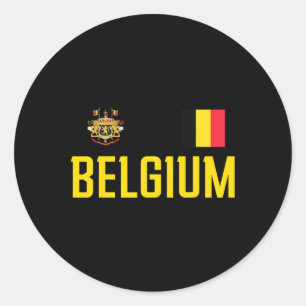 Belgien-Flagge Belgie Fußbll Fußball Fan Männer Fr Runder Aufkleber