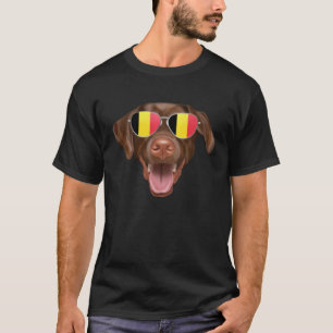 Belgien-Flagge Brauner Labrador Retriever Hund Bel T-Shirt