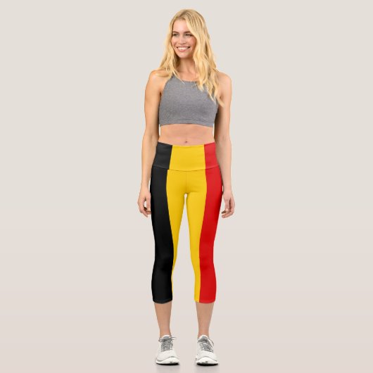 Belgien-Flagge Capri Leggings (Vorderseite)