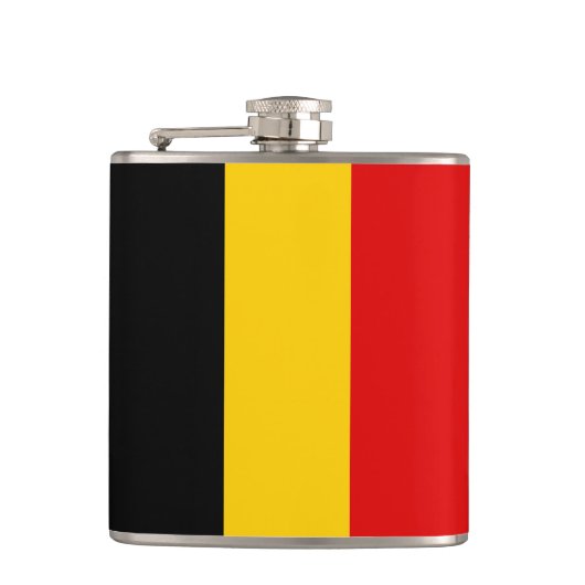 Belgien-Flagge Flachmann (Vorderseite)