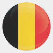 Belgien-Flagge für das runde Symbol Runder Aufkleber (Vorderseite)