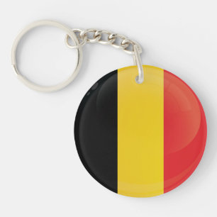 Belgien-Flagge für das runde Symbol Schlüsselanhänger