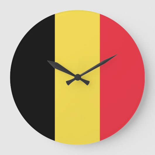 Belgien-Flagge Große Wanduhr (Vorderseite)