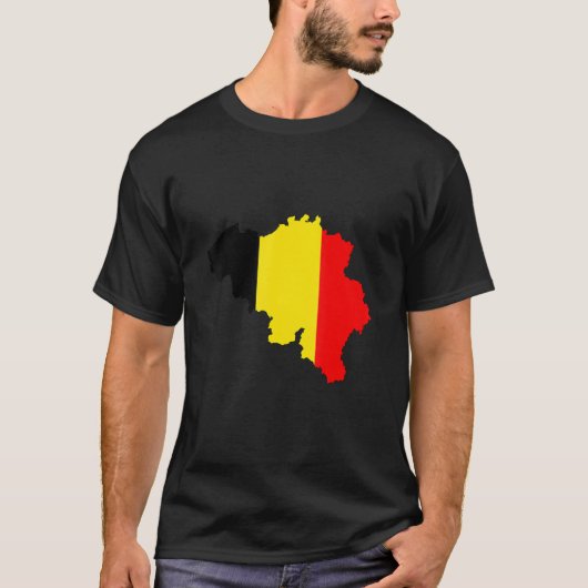 Belgien Flagge in Belgien Kontur Belgien T-Shirt (Vorderseite)