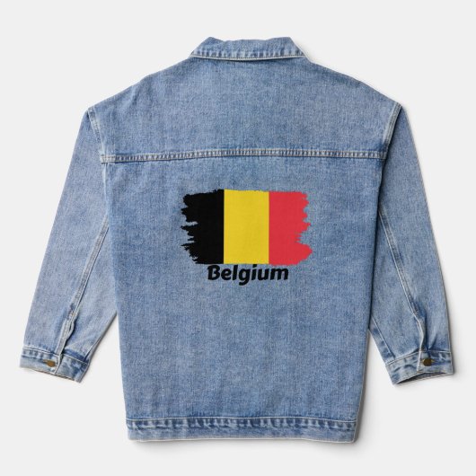 Belgien-Flagge Jeansjacke (Rückseite)