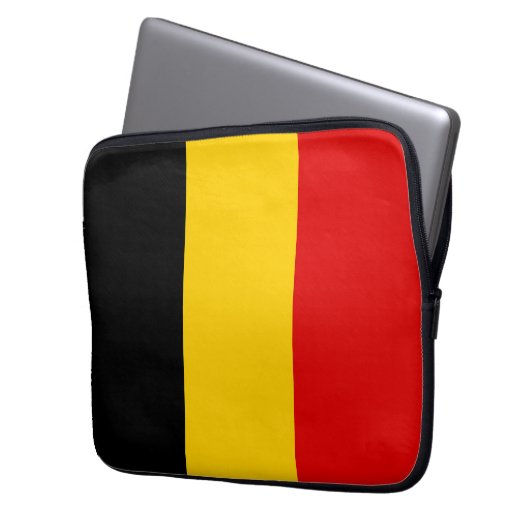 Belgien-Flagge Laptopschutzhülle (Vorderseite Links)