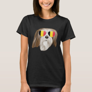 Belgien Flagge Lhasa Apsos Hund Belgien Tasche T-Shirt