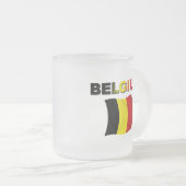 Belgien-Flagge Mattglastasse (VorderseiteRechts)