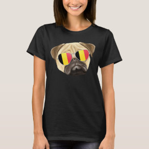 Belgien-Flagge Mops Hund Belgien Tasche T-Shirt