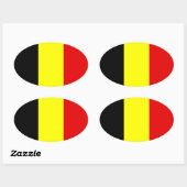 Belgien-Flagge Ovaler Aufkleber (Blatt)
