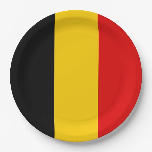 Belgien-Flagge Pappteller (Vorderseite)