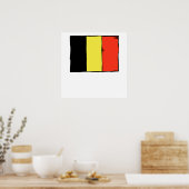 Belgien-Flagge Poster (Küche)