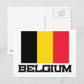 Belgien-Flagge Postkarte (Vorne/Hinten)