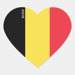 Belgien-Flagge Prächtig Patriotisch Herz-Aufkleber
