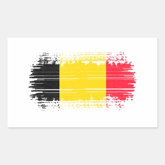Belgien-Flagge Rechteckiger Aufkleber (Vorderseite)