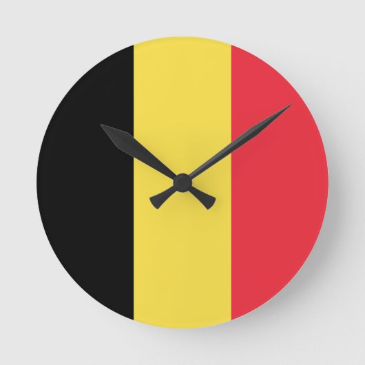 Belgien-Flagge Runde Wanduhr (Vorderseite)
