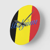 Belgien-Flagge Runde Wanduhr (Winkel)
