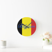 Belgien-Flagge Runde Wanduhr (Zuhause)