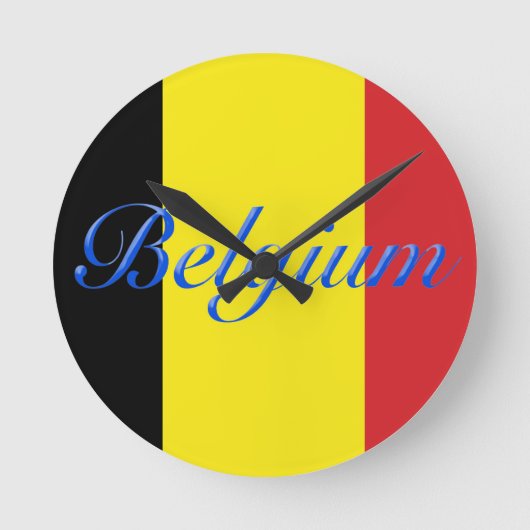 Belgien-Flagge Runde Wanduhr (Vorderseite)