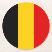 Belgien-Flagge Runder Pappuntersetzer (Vorderseite)