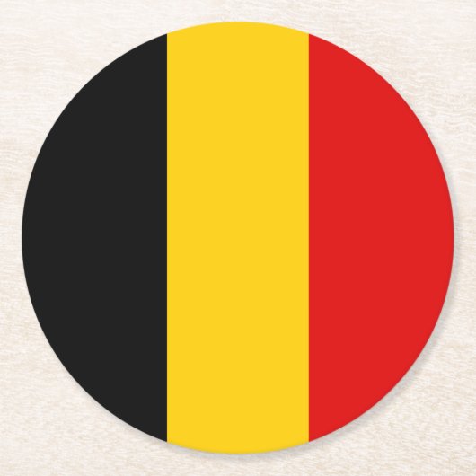 Belgien-Flagge Runder Pappuntersetzer (Vorderseite)