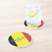 Belgien-Flagge Sandstein Untersetzer (Seite)