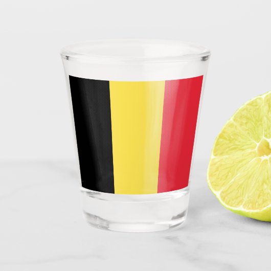 Belgien-Flagge Schnapsglas (Vorderseite)