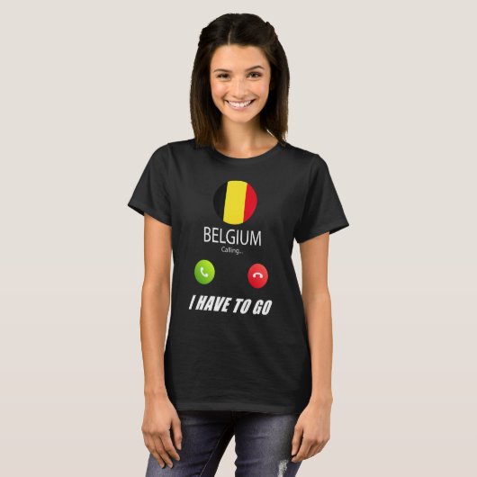 Belgien Flagge Souvenir Belgien ruft Callin an T-Shirt (Vorne ganz)