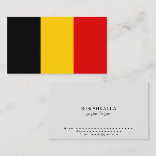Belgien-Flagge Visitenkarte (Vorne/Hinten)