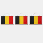 Belgien-Flagge Wandteppich Mit Holzrahmen (Dreifach)