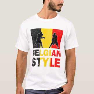 Belgien Flaggen Belgischer Boxklub Vintag T-Shirt