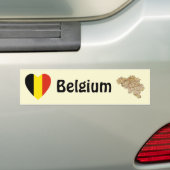 Belgien-Flaggen-Herz + Karten-Autoaufkleber Autoaufkleber (Auf Auto)