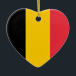 Belgien-Flaggen-Herz-Verzierung Keramik Ornament<br><div class="desc">Herz-Verzierung mit der Staatsflagge von Belgien.</div>