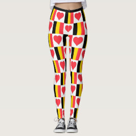 Belgien Flaggen Herzmuster Niedlich Patriotic Belg Leggings