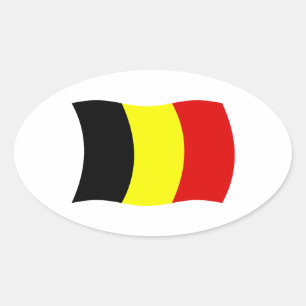 Belgien Flaggenaufkleber Ovaler Aufkleber