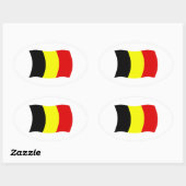 Belgien Flaggenaufkleber Ovaler Aufkleber (Blatt)