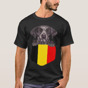 Belgien Flaggendeutscher Kurzläuferhund in Poc T-Shirt