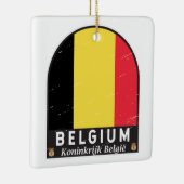 Belgien FlaggenEmblem gestört Vintag Keramikornament (Rechts)